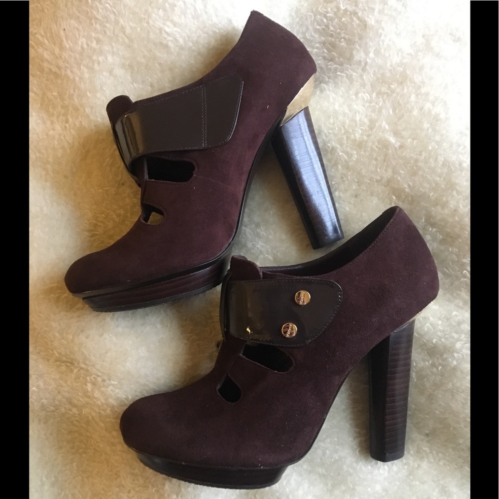 Incredible BCBGirls suede platform booties!